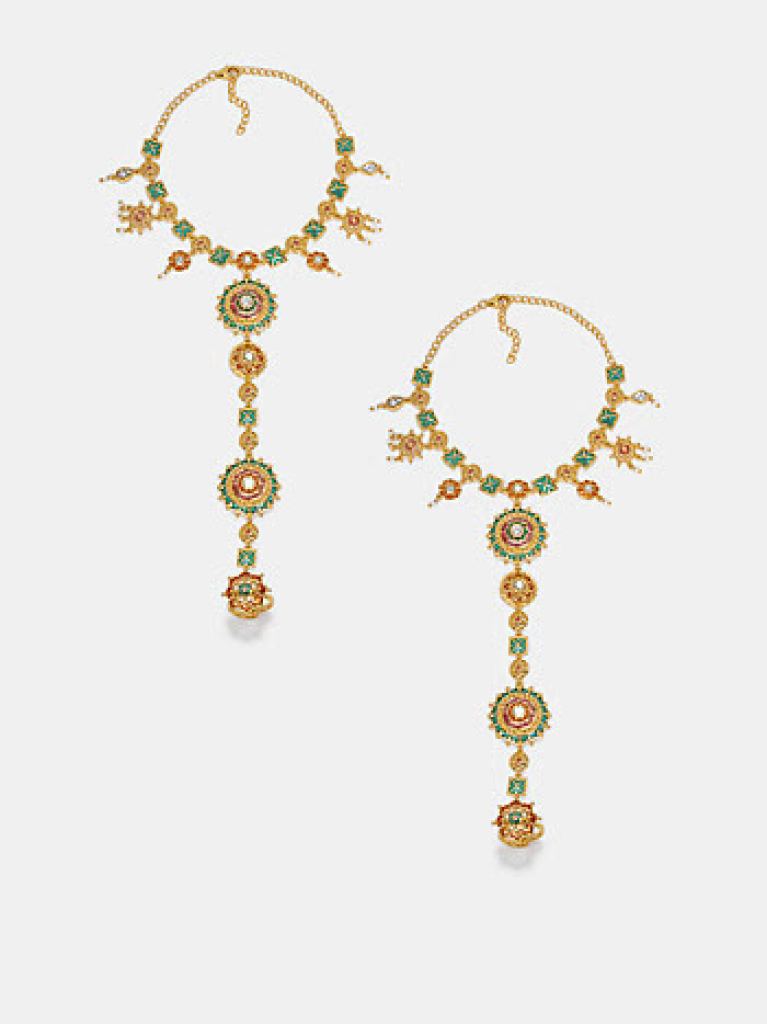 Shaadi Shringar Foot Harness in Gold Plated 925 Silver