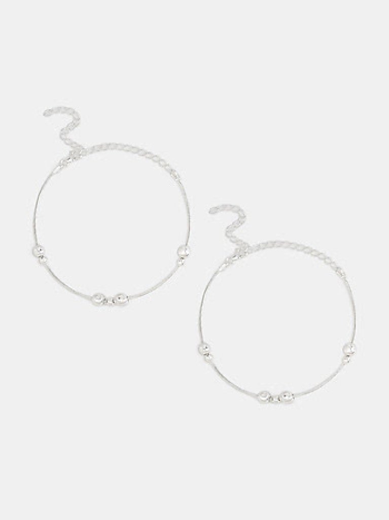 Beaded Flow Anklets in 925 Silver