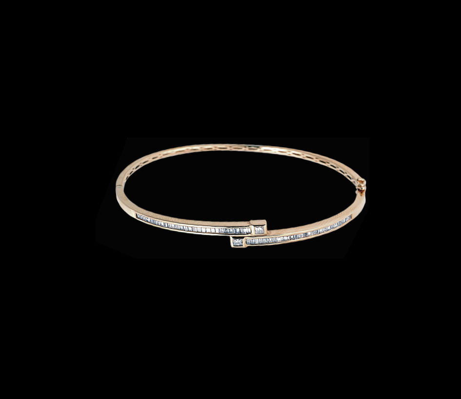 White Diamond Bracelet, 18k yellow gold