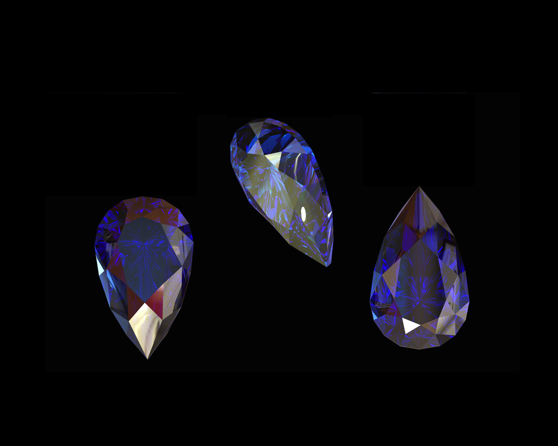 Pear-cut Loose Diamond Stone, Colour: Fancy Violetish Blue