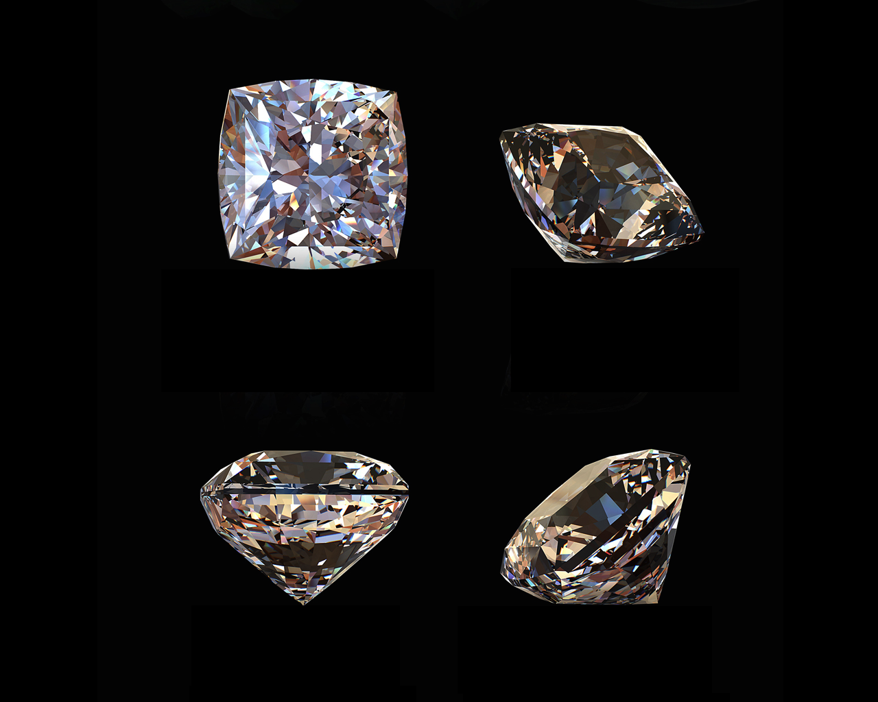 Princess-cut Loose Diamond Stone, Colour: Fancy Champagne