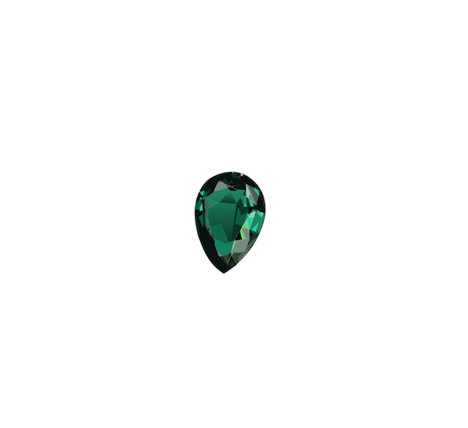 Pear-cut Loose Emerald Stone, Colour: Green