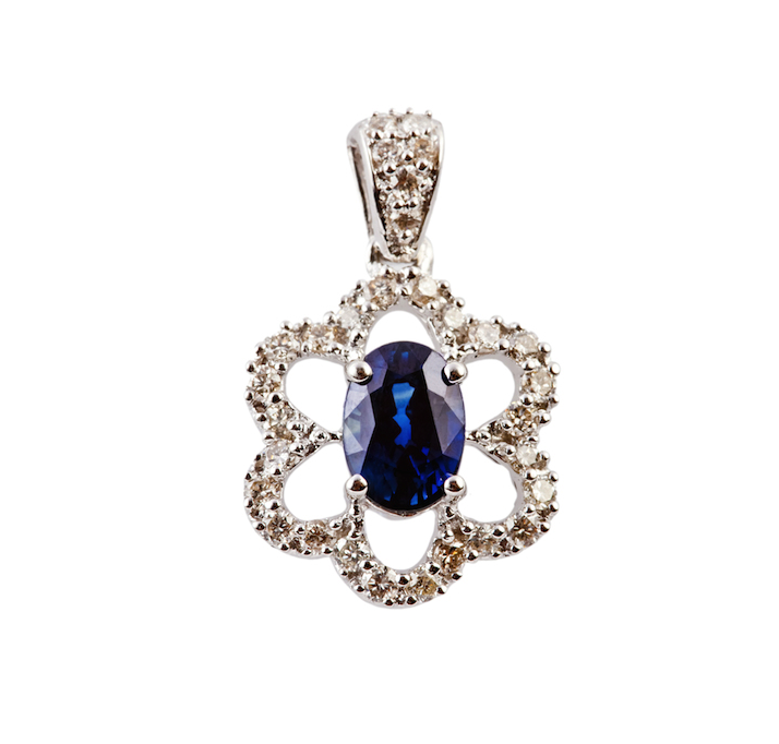 Oval-cut Black Diamond Pendant, 18k yellow gold