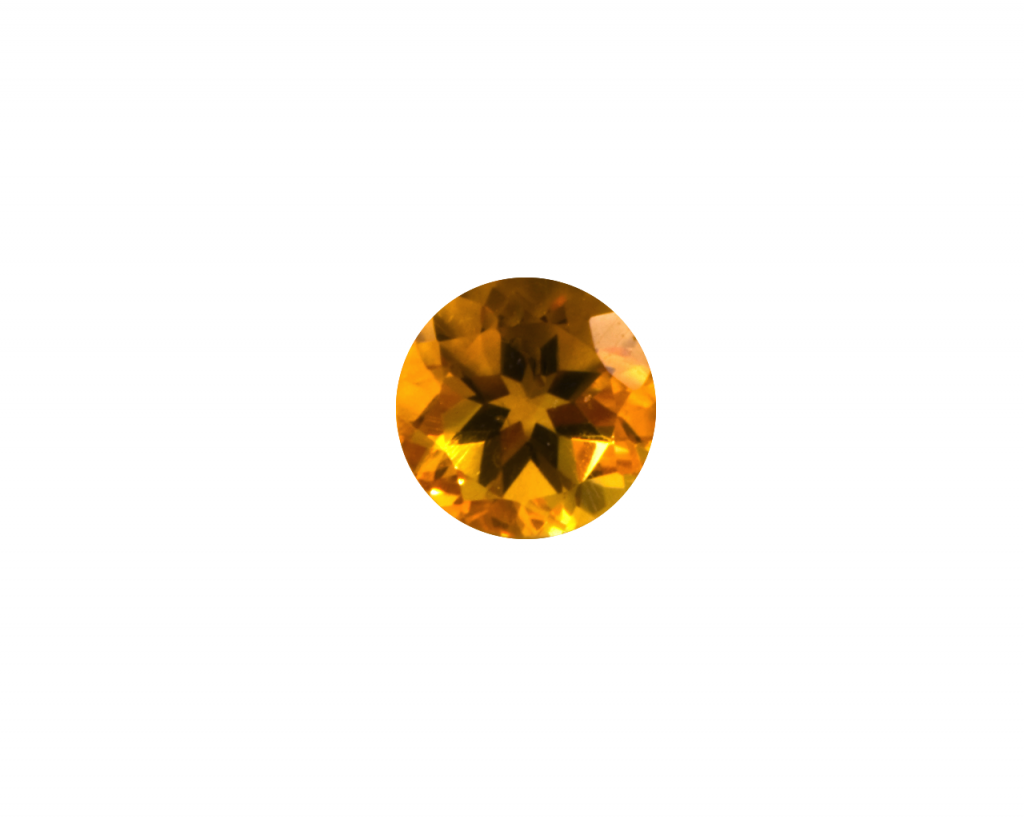 Round-cut Loose Citrine Stone, Colour: Yellow Golden