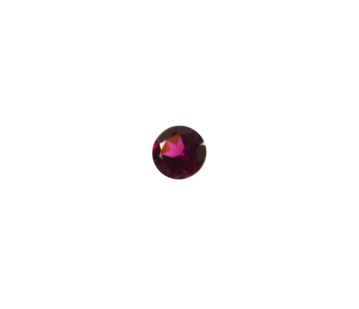 Round-cut Loose Rhodolite Garnet Stone, Colour: Raspberry Red