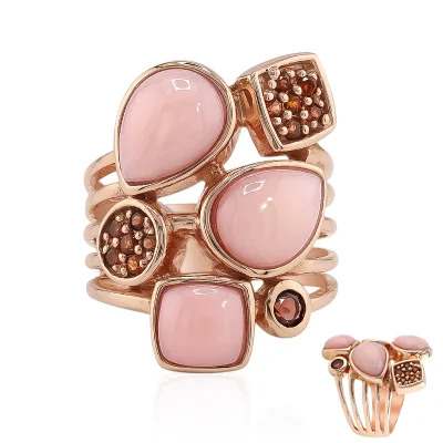 Pink Opal Silver Ring