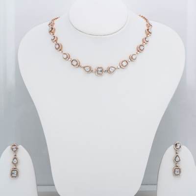 Elegant Sparkle Diamond Necklace Set