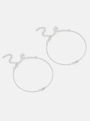 Beaded Trail Anklets in 925 Silver